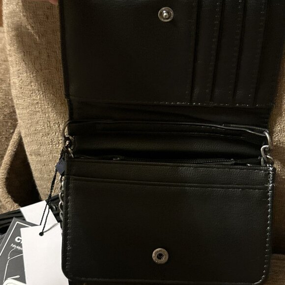 ED HARDY Love Crossbody Wallet Chains Skull Black Mini Bag Wallet Cute Small - Picture 7 of 13